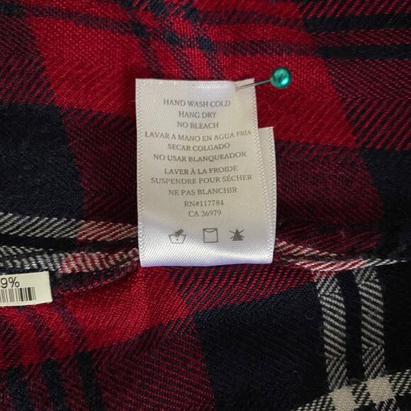 Rails Hunter Plaid Flannel Shirt S/M Cherry Red Navy White Button Long Sleeve - Picture 13 of 13